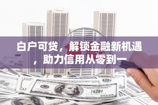 龙城白户可贷，解锁金融新机遇，助力信用从零到一