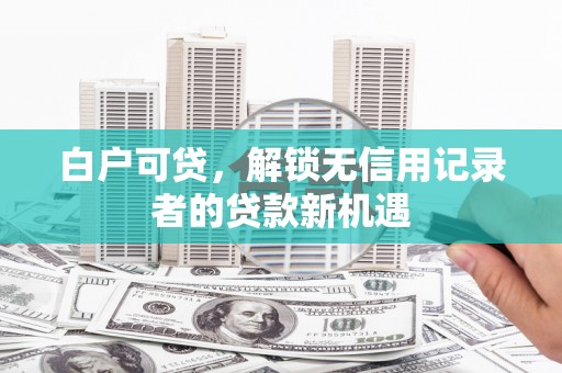 龙城白户可贷，解锁无信用记录者的贷款新机遇