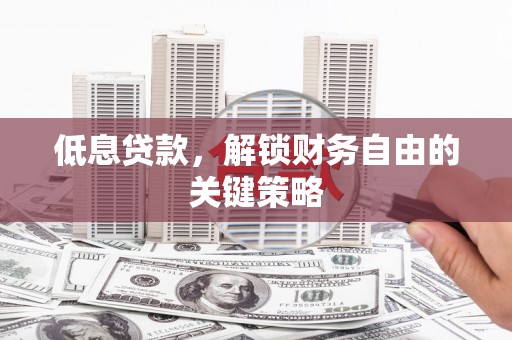 龙城低息贷款，解锁财务自由的关键策略