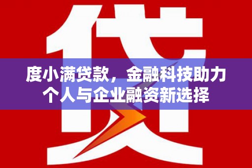 龙城度小满贷款，金融科技助力个人与企业融资新选择