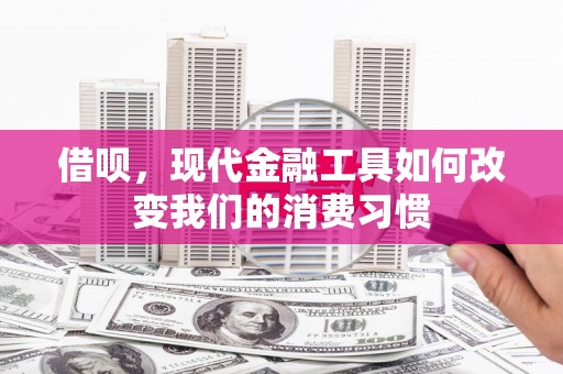 龙城借呗，现代金融工具如何改变我们的消费习惯