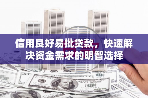 龙城信用良好易批贷款，快速解决资金需求的明智选择