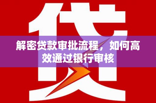 龙城解密贷款审批流程，如何高效通过银行审核