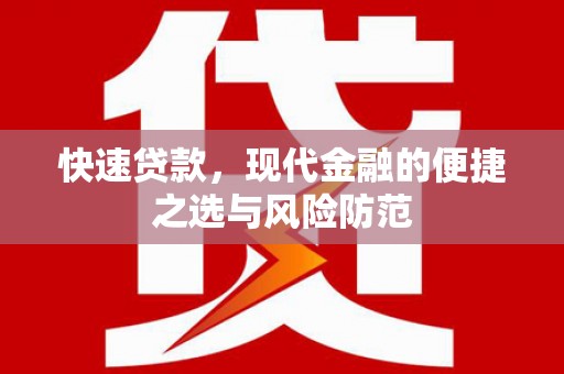 龙城快速贷款，现代金融的便捷之选与风险防范