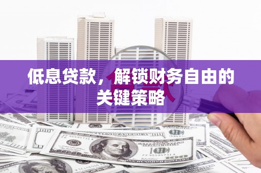 龙城低息贷款，解锁财务自由的关键策略
