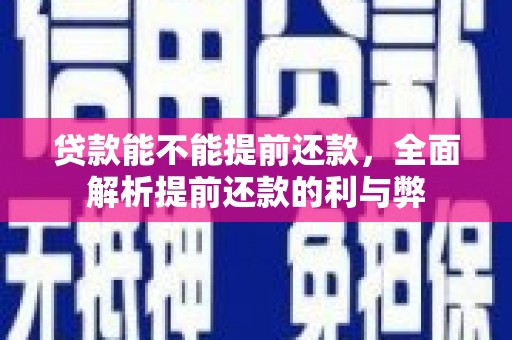 龙城贷款能不能提前还款，全面解析提前还款的利与弊