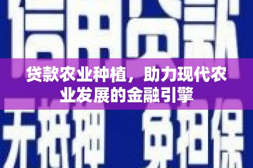 龙城贷款农业种植，助力现代农业发展的金融引擎