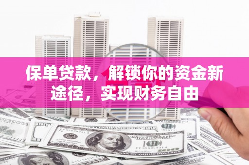 龙城保单贷款，解锁你的资金新途径，实现财务自由