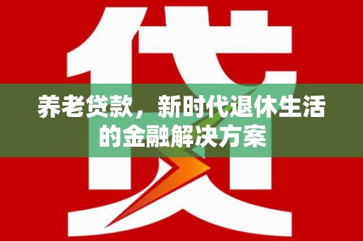 龙城养老贷款，新时代退休生活的金融解决方案