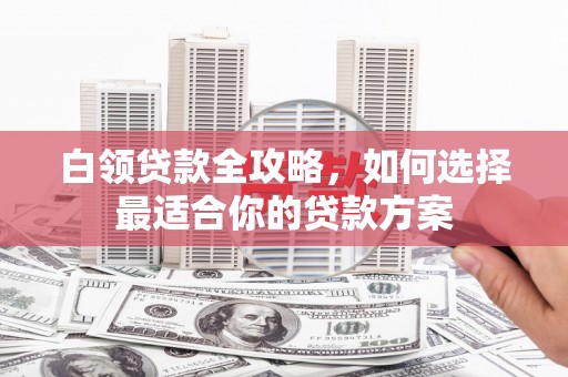 龙城白领贷款全攻略，如何选择最适合你的贷款方案